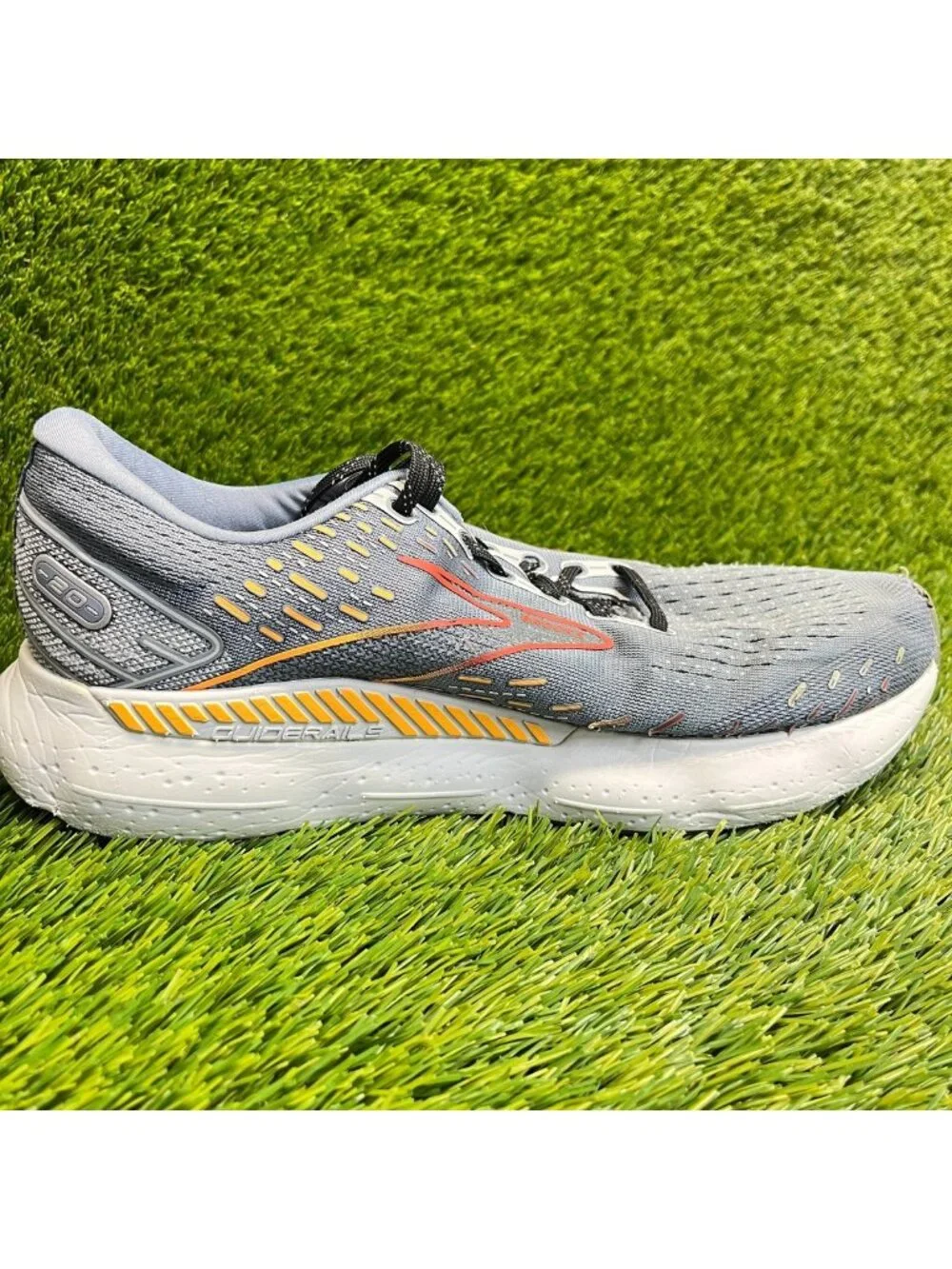 Brooks Glycerin GTS 20 Mens Size 9.5 Gray Yellow Athletic Running Shoes Sneakers